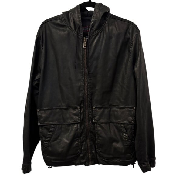 Diesel black hooded zip front jacket size M - Picture 1 of 8